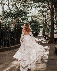 Rue De Seine Moonlight Magic Shoot In Nyc With Tezzamb Ferra Night Gown Wedding Dress Long Sleeve Boho Wedding Dress Bohemian Wedding Dresses