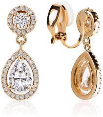 Shop for clip+on+earrings at nordstrom.com. Amazon Com A O Clip On Earrings Drop Crystal Clip Earrings In Gold Jewelry