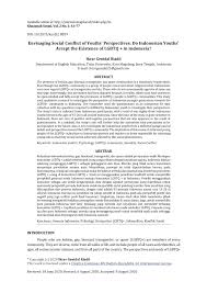 Sahsiah atau personaliti mengikut istilah bermaksud keperibadian atau peribadi (kamus dewan, 2001, 1169). Pdf Envisaging Social Conflict Of Youths Perspectives Do Indonesian Youths Accept The Existence Of Lgbtq In Indonesia