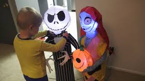 Werewolves, skulls, creepy pumpkins and all things de. Inflatable Jack And Sally Are Finally Together Nightmare Before Christmas Holiday Inflatables Youtube