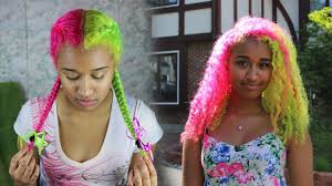 Half And Half Bright Yogurt Hair Dye Tutorial Offbeatlook Hair Dye Tutorial Hair Color Tutorial Easy Hair Color