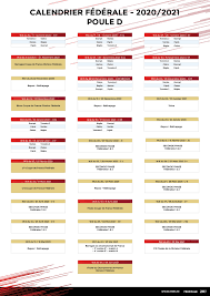 Suivez les grandes étapes pour venir étudier en france. Calendrier Division Federale 2020 2021