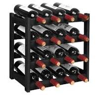 Wudkey 16-Botttle Black 17.1 in. W Bamboo Wine Rack, 4-Tier Freestanding  Floor Wine Storage Shelves with Table Top KQ9G71_5 - The Home Depot