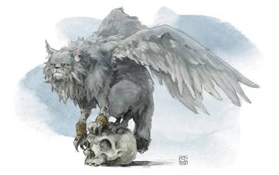 Tressym: Winged magical feline companion, AI generated