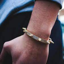 Worn a few times, very good size. Diamond Spiked Bracelet In Yellow White Gold The Jewelry Plug