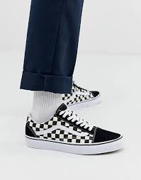 Black and white checkered vans. Vans Old Skool Sneakers In Black White Checkerboard Asos