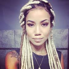 Black And Platinum Blonde Faux Locs Jhene Aiko Debuts Platinum Blonde Faux Dreadlocks Rolling Out Faux Locs Hairstyles Natural Hair Styles Locs Hairstyles