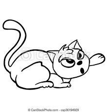 Coloriage chat gratuit à imprimer. Simple Blanc Noir Dessin Anime Chat Simple Illustration Chat Noir Blanc Dessin Anime Canstock