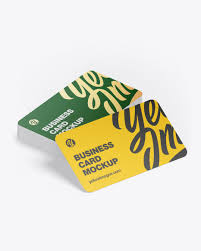 Download Stack Of Paper Business Cards Mockup In Stationery Mockups On Yellow Images Object Mockups