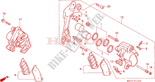 Etrier De Frein Avant St1100 Pour Honda Pan European St 1100 De 1996 Honda Moto Catalogue De Pieces Detachees D Origine