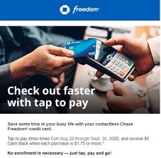 Tap & pay is available for compatible nfc enabled phones running android 4.4 or above. Expired Targeted Chase Cards Get 5 Back When You Tap To Pay 8 20 9 30 Doctor Of Credit