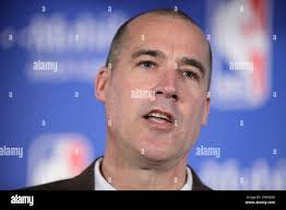 Chicago Bulls general manager John Paxson speaks during the NBA Rookie of  the Year ceremony, Wednesday, April 22, 2009, in Northbrook, Ill. (AP  Photo/M. Spencer Green Stock Photo