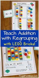 Looking for some ideas and activities to practice addition and subtraction with regrouping? Addition With Regrouping With Lego Bricks Frugal Fun For Boys And Girls