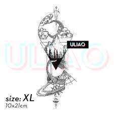 uliao 创意插画纹身贴防水持久男女半花臂超酷几何ins刺青黑白 淘宝网 home decor decals decor home decor