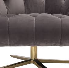 Der sessel ist aus echtem vintage leder und linear abgesteppt. Casa Padrino Luxus Drehsessel Grau Messingfarben 86 X 87 X H 74 Cm Wohnzimmer Sessel Mit Edlem Samtstoff Luxus Wohnzimmer Mobel