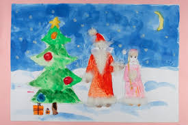 See more ideas about christmas scene drawing, christmas scene, christmas. Children S Christmas Scene Drawing Stock Photo Stockfuel