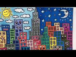 Create james rizzi art with your students using watercolors and oil pastel. James Rizzi Inspired Cities Youtube