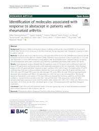 A sharp response | sharp responses. Pdf Identification Of Molecules Associated With Response To Abatacept In Patients With Rheumatoid Arthritis