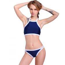 Купальник AliExpress POLOVI 2016 Fashion Whole Sale Women Hot Bikini Set  High Neck Halter Swimsuit Swimwear Halter Style Bathing Suit SJ16004NA0 |  отзывы