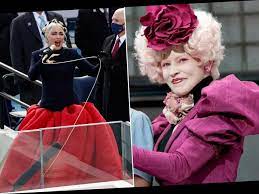 The singer, who performed the national anthem at today's ceremony, arrived at the presidential inauguration she completed the outfit with cornelia james leather gloves. Lady Gaga S Inauguration Outfit Draws Hunger Games Comparisons Best Lifestyle Buzz