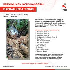Makluman notis gangguan bekalan air berjadual di pulau besar pada 28 januari 2021. Ranhill Saj Setitis Yang Bermakna Fotos Facebook