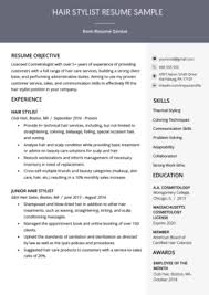 cosmetologist resume sample & writing