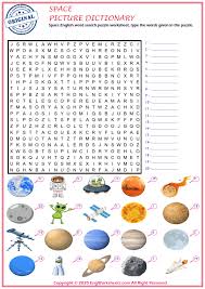 space esl printable picture dictionary worksheet for kids image worksheets engworksheets