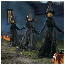 Outdoor Halloween Witches Set Holding Hands Spooky Yard Patio Garden Decoration Halloween Witch Decorations Halloween Diy Outdoor Outdoor Halloween