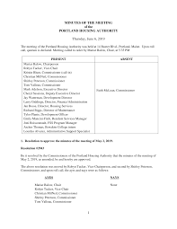 1 MINUTES OF THE MEETING of the PORTLAND HOUSING AUTHORITY Thursday, June  6, 2019