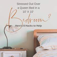 Queen bedroom layouts are recommended planning guidelines for organizing bedrooms based on the dimensions of a queen size bed. Stressed Out Over A Queen Bed In A 10 X 10 Bedroom Here S 8 Hacks To Help Michael Helwig Interiors