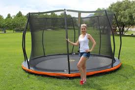 13ft In Ground Trampoline Safety Net Combo European Design Backyardtrampolinelandscapegroundlevel Bodentrampolin Trampolin Sicherheitsnetz