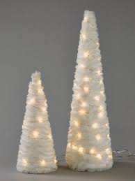 Decking out your house with christmas decorations that set the mood. Set Of 2 Pre Lit Faux Fur Cone Christmas Decorations Very Co Uk