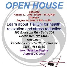 Our Friends The Rochester Tai Chi Chuan Center Are Having An Open House This Saturday August 17th And Monday August 19th At Th With Images Learn Tai Chi Tai Chi Open