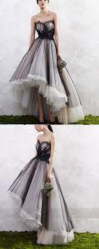 High Low Black And White Tulle Layered Long Formal Dress Pm1261 Prom Dresses Long Gowns Tulle Prom Dress