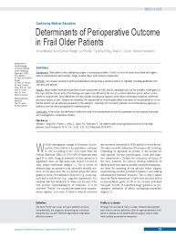 Pentru a face programul mai atractiv, ministerul finanțelor publice a adus o. Determinants Of Perioperative Outcome In Frail Older Patients 01 02 2019