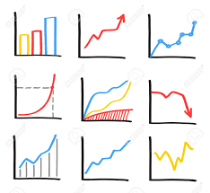 Set Of Abstract Hand Drawn Charts Imitating The Look Of Whiteboard