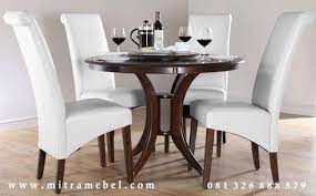 Https Mitramebel Com Product Set Meja Kursi Makan Santai Round Dining Table Sets Dark Wood Dining Table Round Wood Dining Table