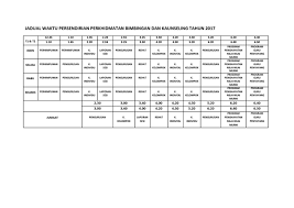 Jadual Waktu Persendirian Perkhidmatan Bimbingan Dan Kaunseling Tahun 2017 Docx