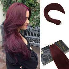 16inch 5pcs Pu Tape In Remy Human Hair Extensions Burgundy Hair Seamless Weft Ugeat Remy Human Hair Extensions Human Hair Clip Ins Remy Human Hair