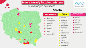 45 0000, czyli większość miejscowości w polsce) w podziale na: Nowa Lista Czerwonych I Zoltych Stref W Polsce Oto Wykaz Powiatow Mapa Forsal Pl