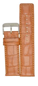 Kolet 24mm Croco Leather Watch Strap Watch Band Tan 24mm Size Chart Provided In 3rd Image Pack Of 1pc