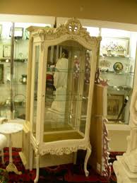 Antique french vitrine display cabinet 1880. 183 French Style White Gold Curio Cabinet Lot 183 Curio Cabinet French Curio Painted China Cabinets