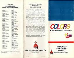 Details About Sherwin Williams Metalatex Semi Gloss Enamel 1973 Brochure Color Chart