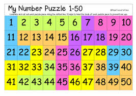 my 1 50 number puzzle chart