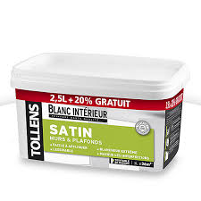 Toute l'information et documentations sur nos peintures intã©rieures, extã©rieures, bois, mã©tal et sol. Peinture Murs Et Plafonds Tollens Blanc Satin 2 5l 20 Castorama