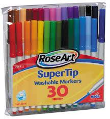 Roseart Supertip Washable Markers 30 Count Assorted Colors Packaging May Vary 3068va 48 By Rose Art 6 06 Fo Washable Markers Rose Art Painting Supplies