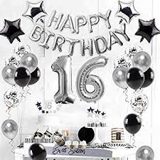 Let's have 16th birthday card ideas. 16th Birthday Decorations Supplies Silver Sweet Silver 16 Birthday Party Number 16 Balloon Happy Birthday Banner Cake Topper Latex Confetti Balloon Star Balloon Sash For Boy Girl 16 Years Old Walmart Com Walmart Com