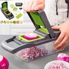 What is kitchen utensil used for thinly slicing vegetables? Veggie Slicer Multifunction Slicer Grater Cutter 14 Pcs Set Tanziilaat
