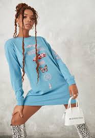 Find deals on products in womens shops on amazon. Blue Oversized Butterfly Graphic T Shirt Dress Missguided