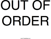 This printable fire sprinkler system out of order sign is used it to let people know that the fire sprinkler system is not available. Information Signs